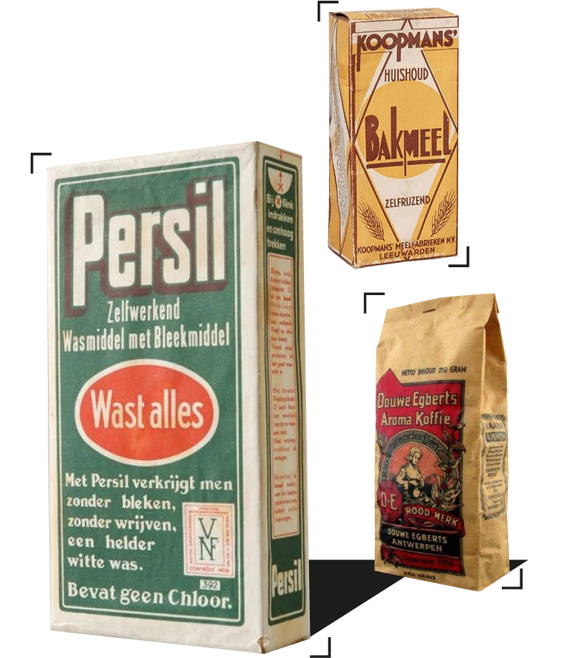 persil koopmans en douwe egberts oude verpakkingen